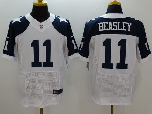 Nike Cowboys #11 Cole Beasley White Thanksgiving Throwback Men's Stitched NFL Elite Jersey - Click Image to Close